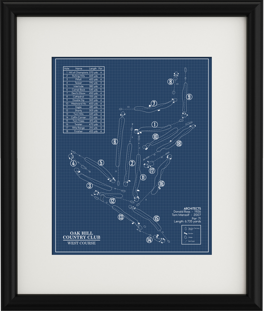 Oak Hill Country Club West Course Blueprint (Print)