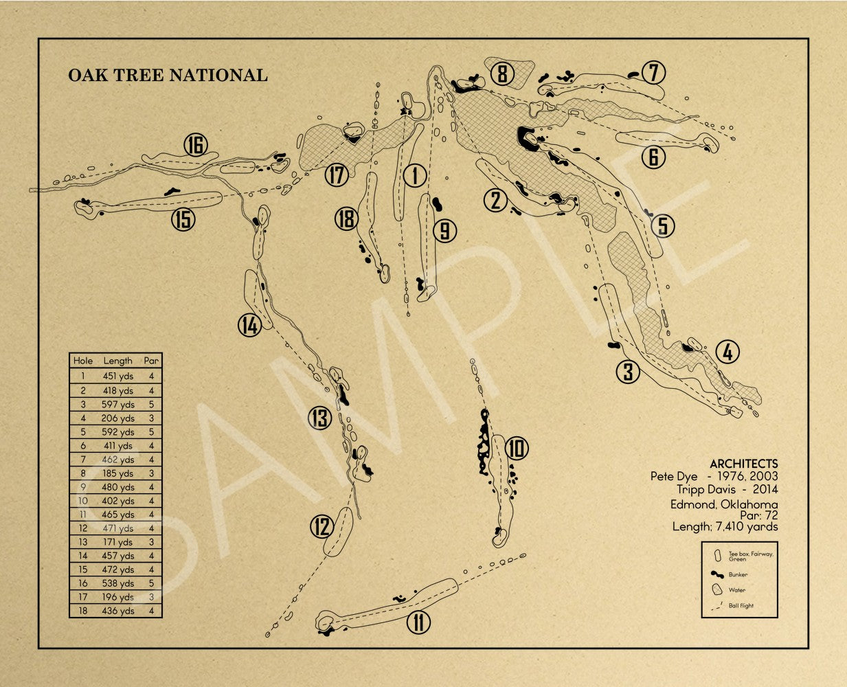 Oak Tree National Outline (Print)