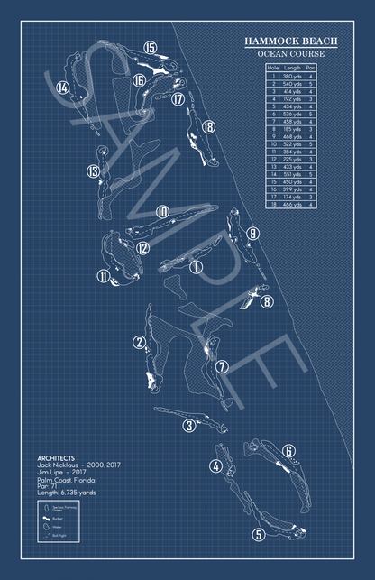 Hammock Beach Ocean Course Blueprint (Print)
