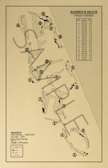 Hammock Beach Ocean Course Outline (Print)