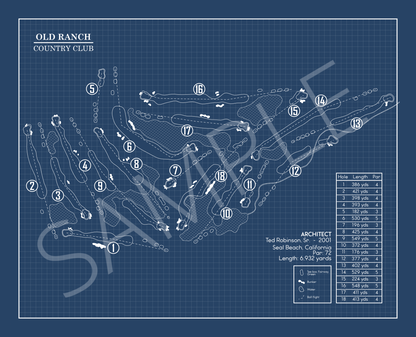Old Ranch Country Club Blueprint (Print)