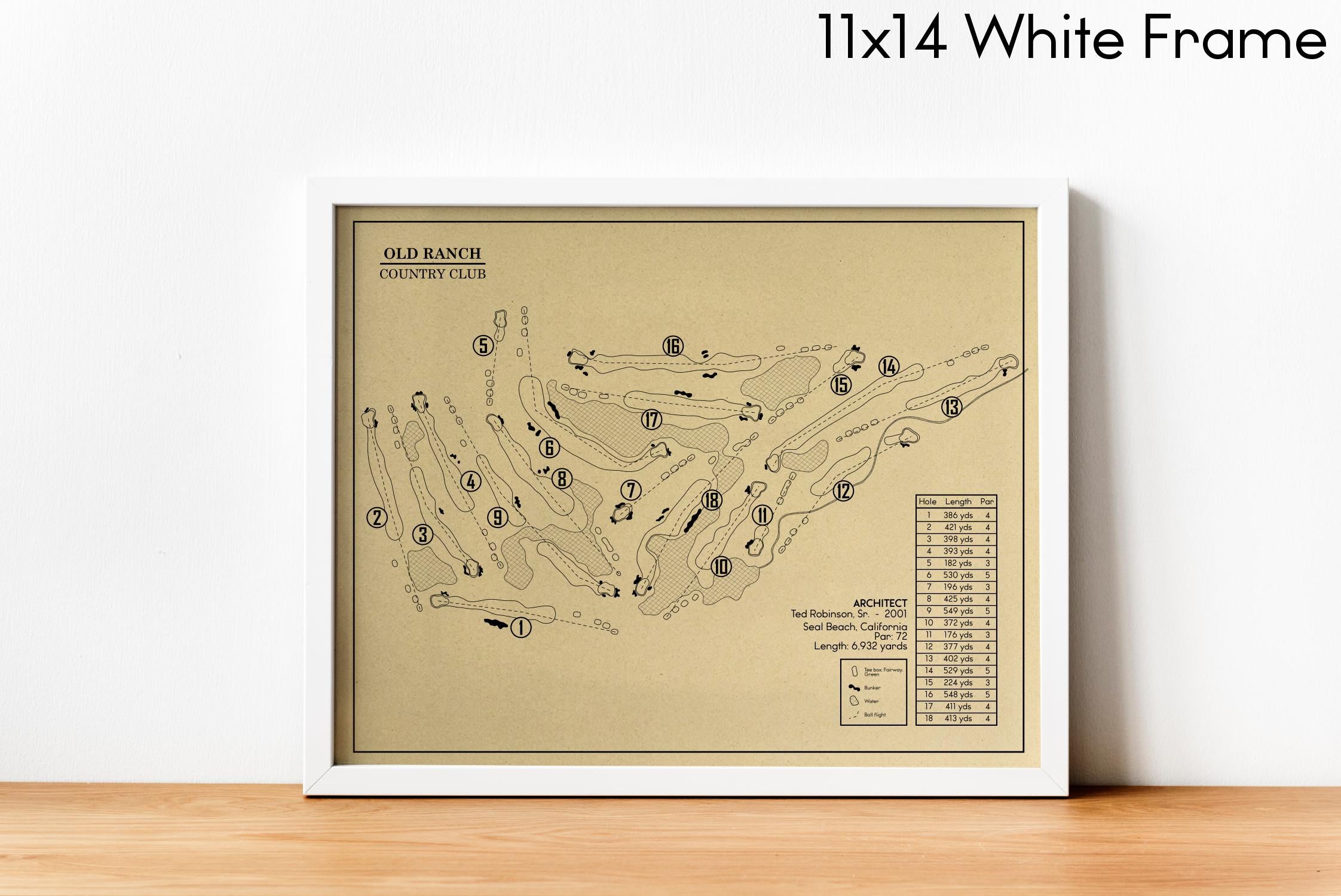 Old Ranch Country Club Outline (Print) – GolfBlueprints