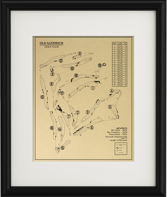 Old Sandwich Golf Club Outline (Print)