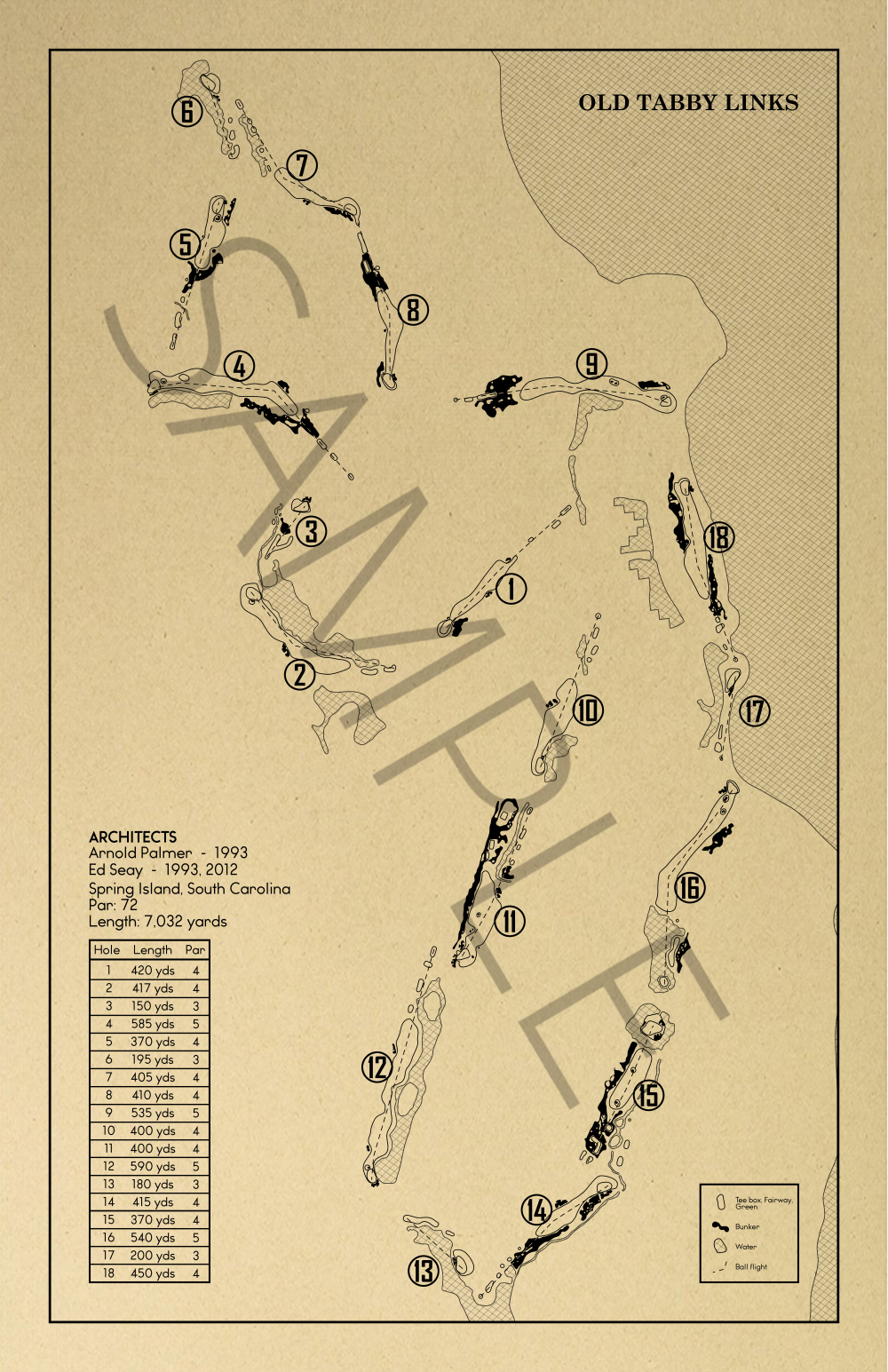 Old Tabby Links Outline (Print)