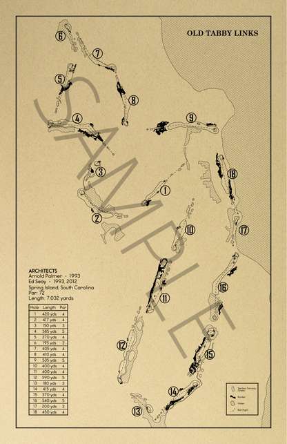 Old Tabby Links Outline (Print)