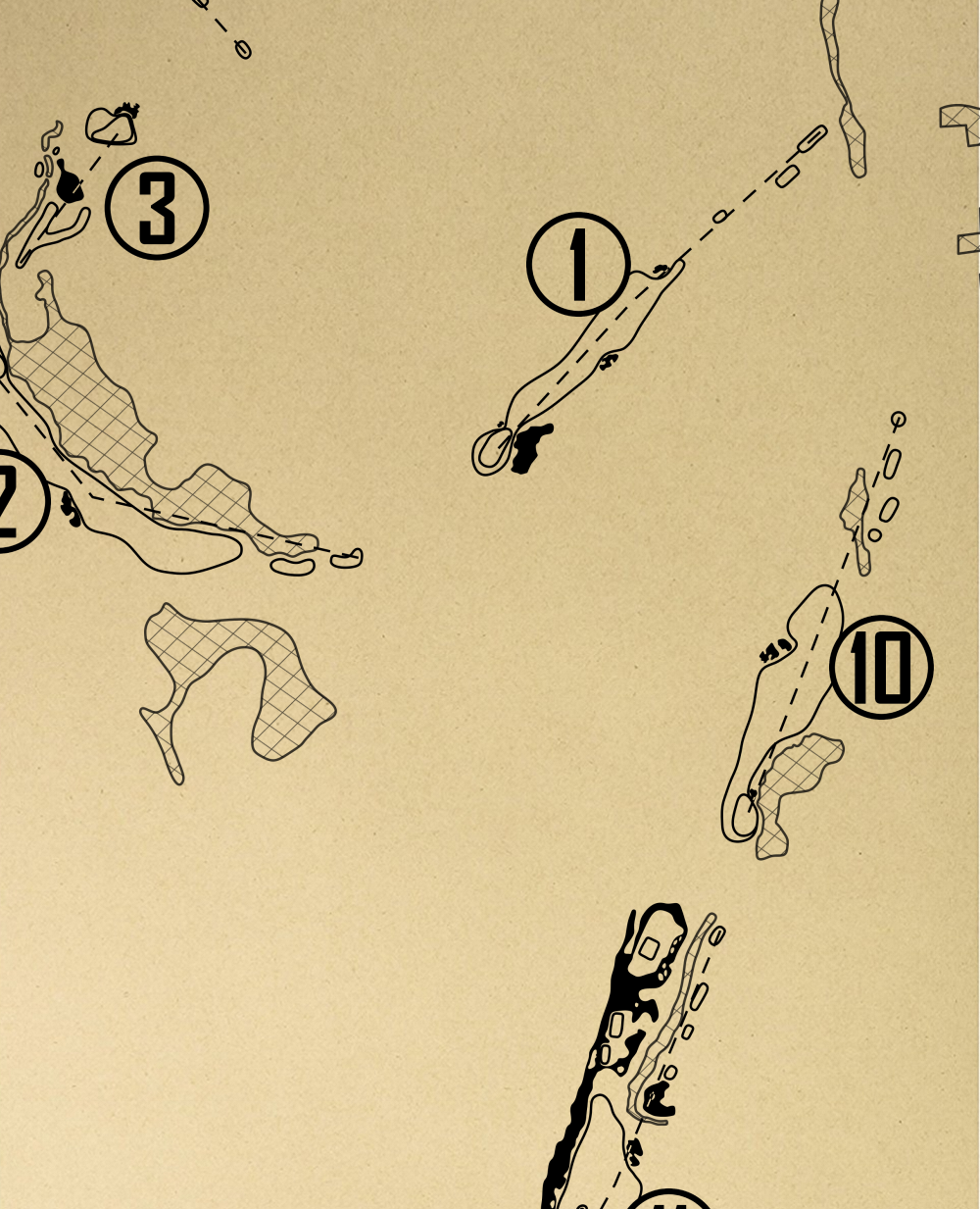 Old Tabby Links Outline (Print)