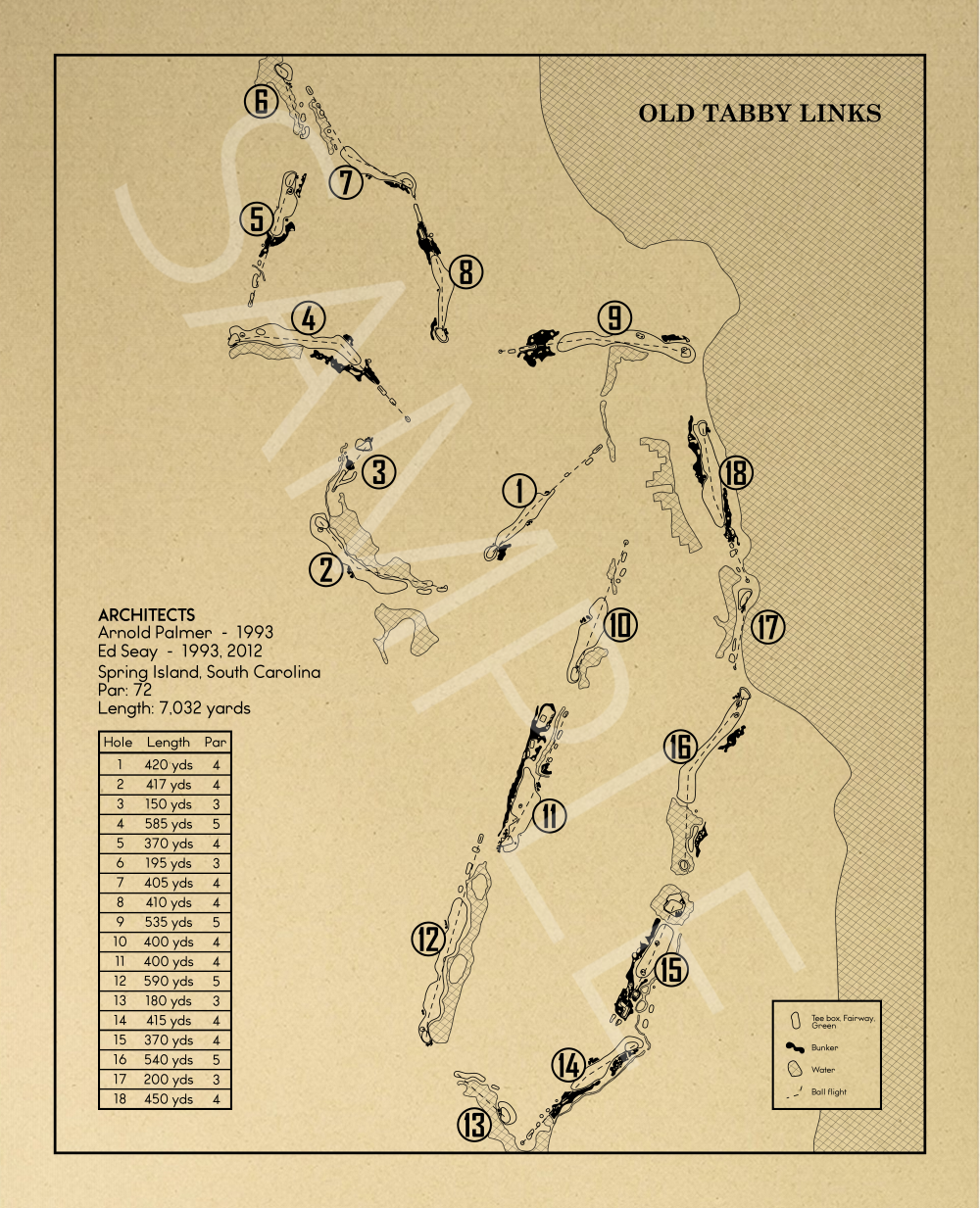 Old Tabby Links Outline (Print)