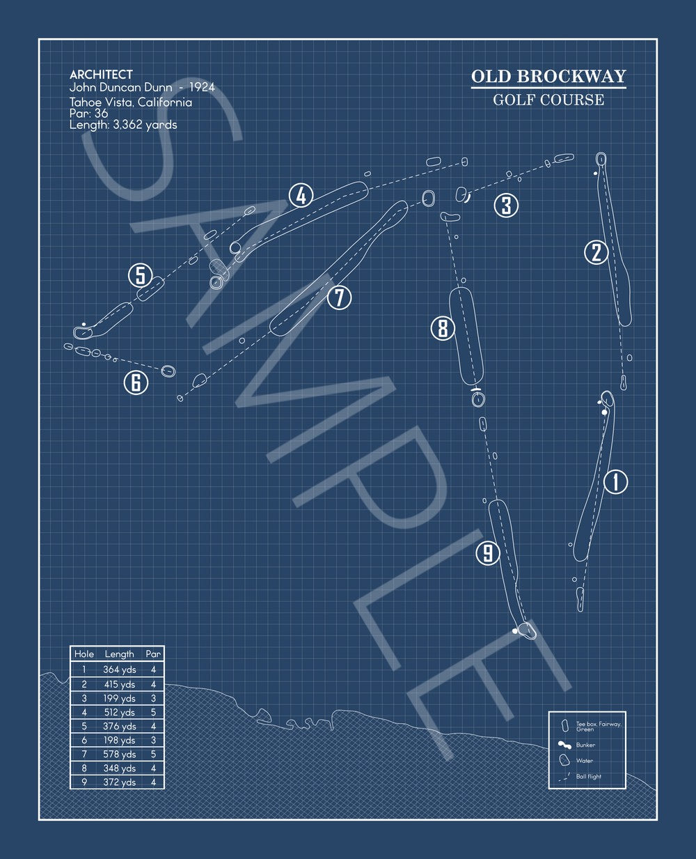 Old Brockway Golf Course Blueprint (Print)