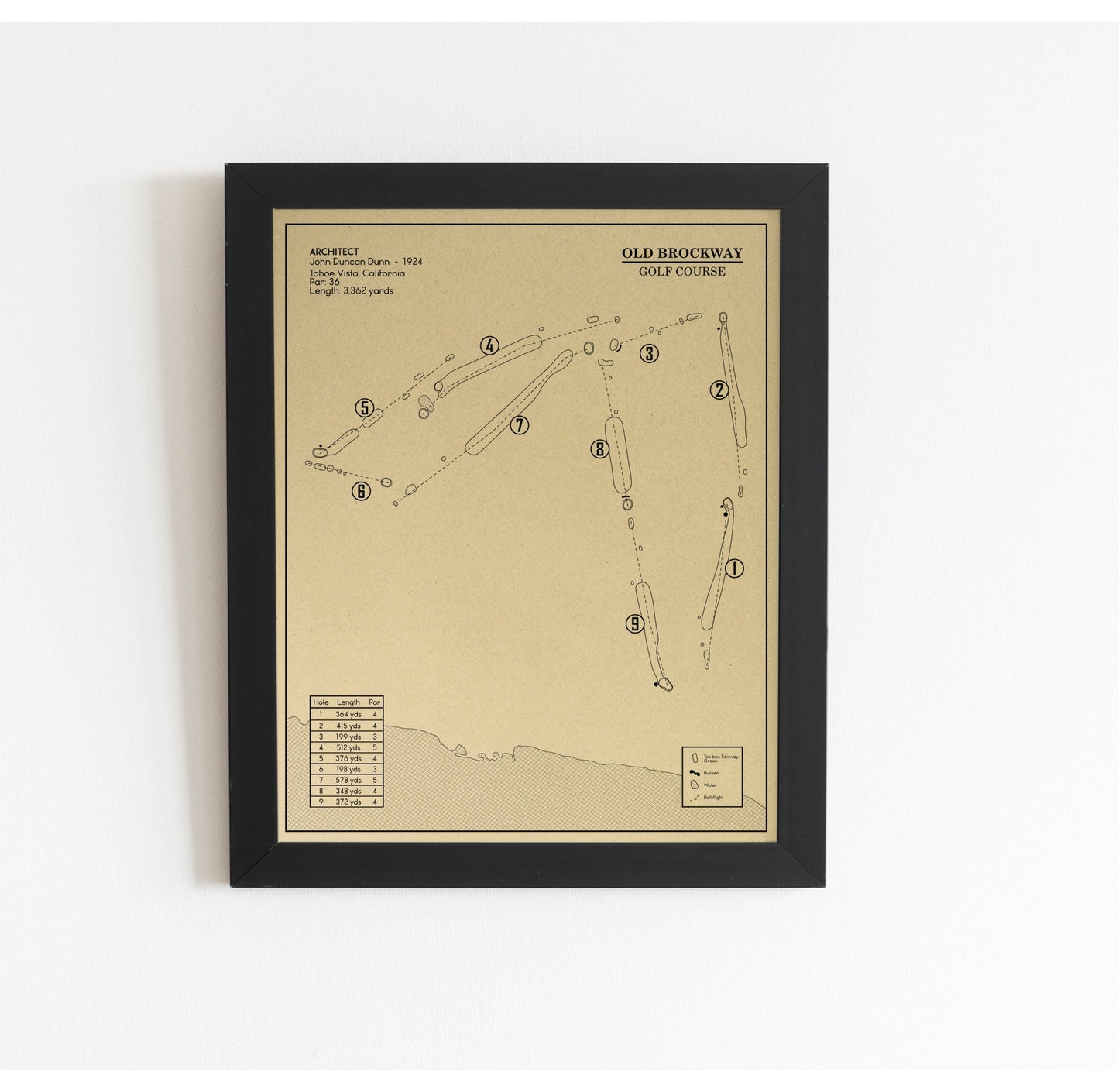 Old Brockway Golf Course Outline (Print)