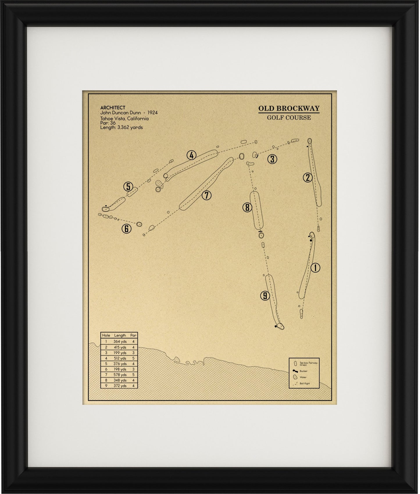 Old Brockway Golf Course Outline (Print)