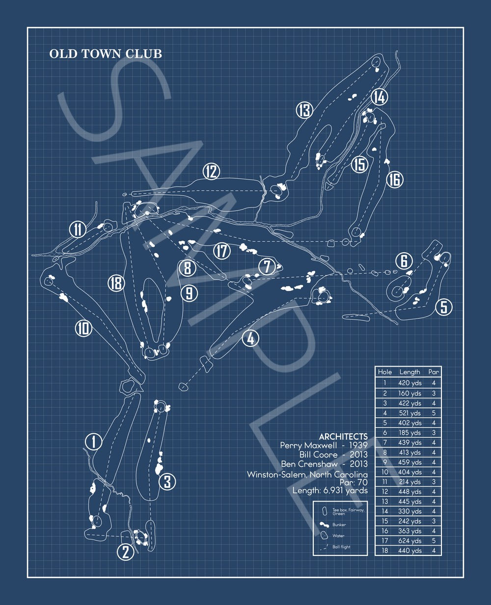 Old Town Club Blueprint (Print)