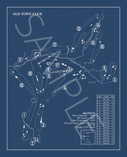 Old Town Club Blueprint (Print)