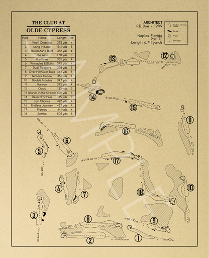 The Club at Olde Cypress Outline (Print)