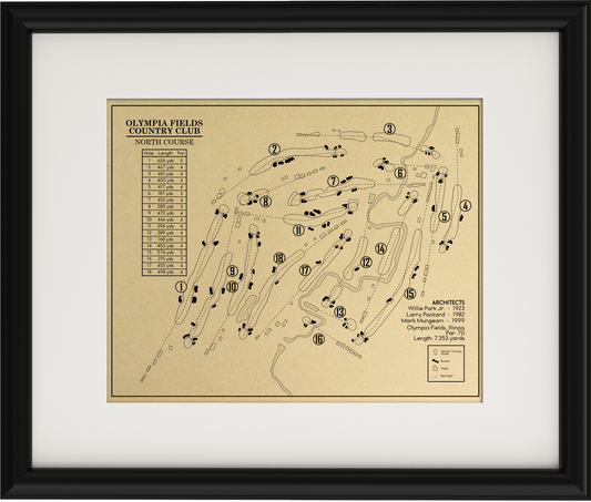 Olympia Fields Country Club North Course Outline (Print)