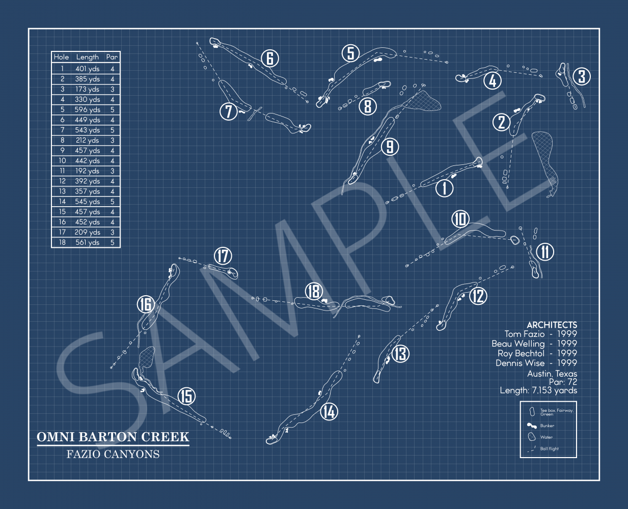 Omni Barton Creek Fazio Canyons Blueprint (Print)