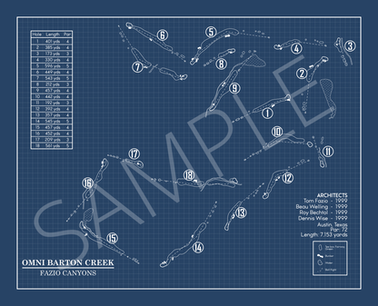 Omni Barton Creek Fazio Canyons Blueprint (Print)