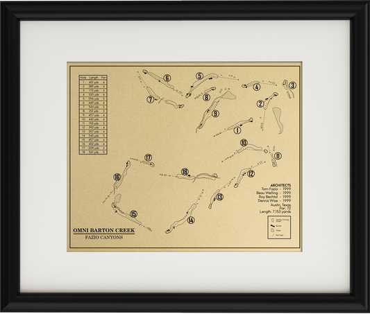 Omni Barton Creek Fazio Canyons Outline (Print)