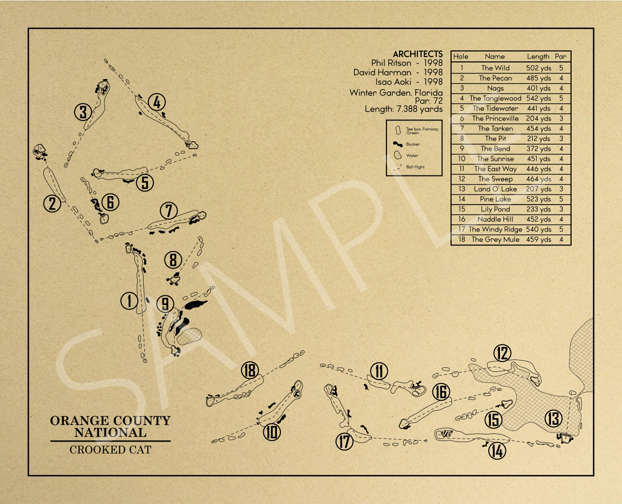 Orange County National Crooked Cat (Print)