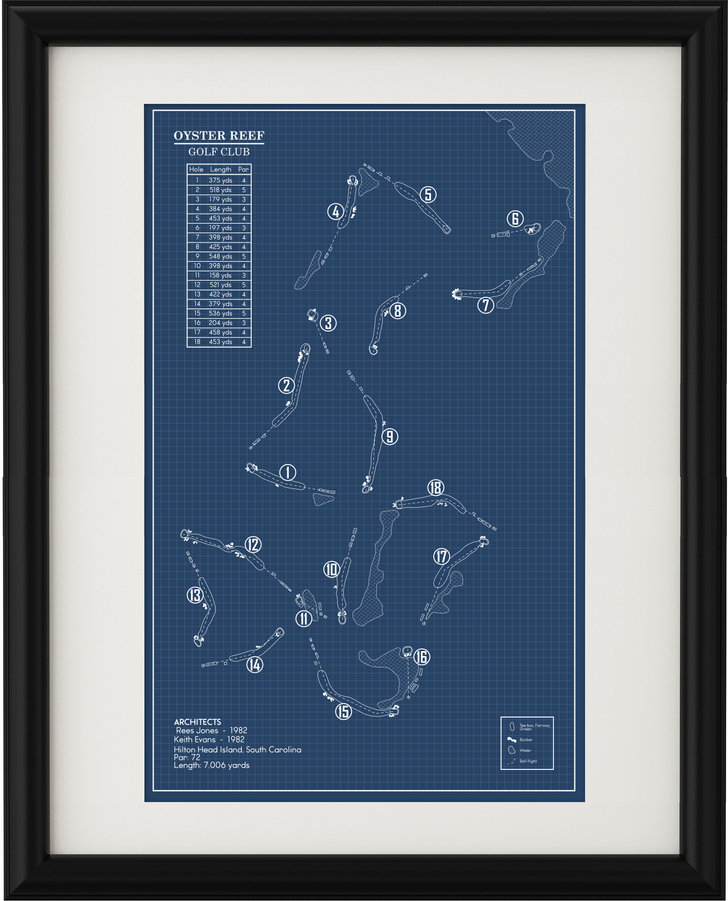 Oyster Reef Golf Club Blueprint (Print)