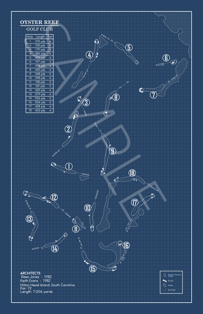 Oyster Reef Golf Club Blueprint (Print)
