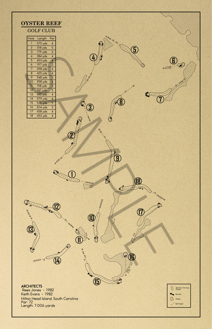 Oyster Reef Golf Club Outline (Print)