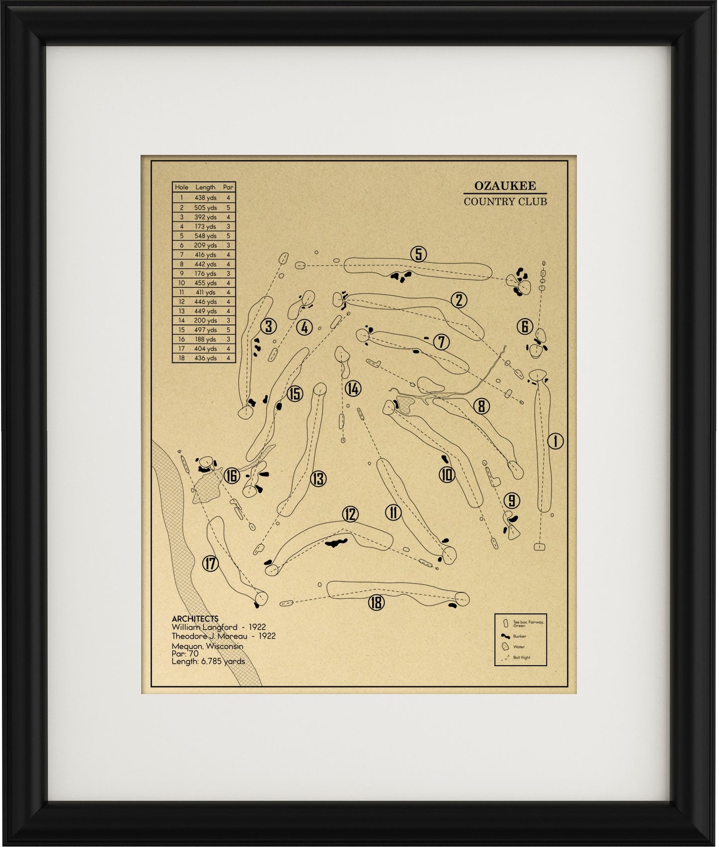 Ozaukee Country Club Outline (Print)