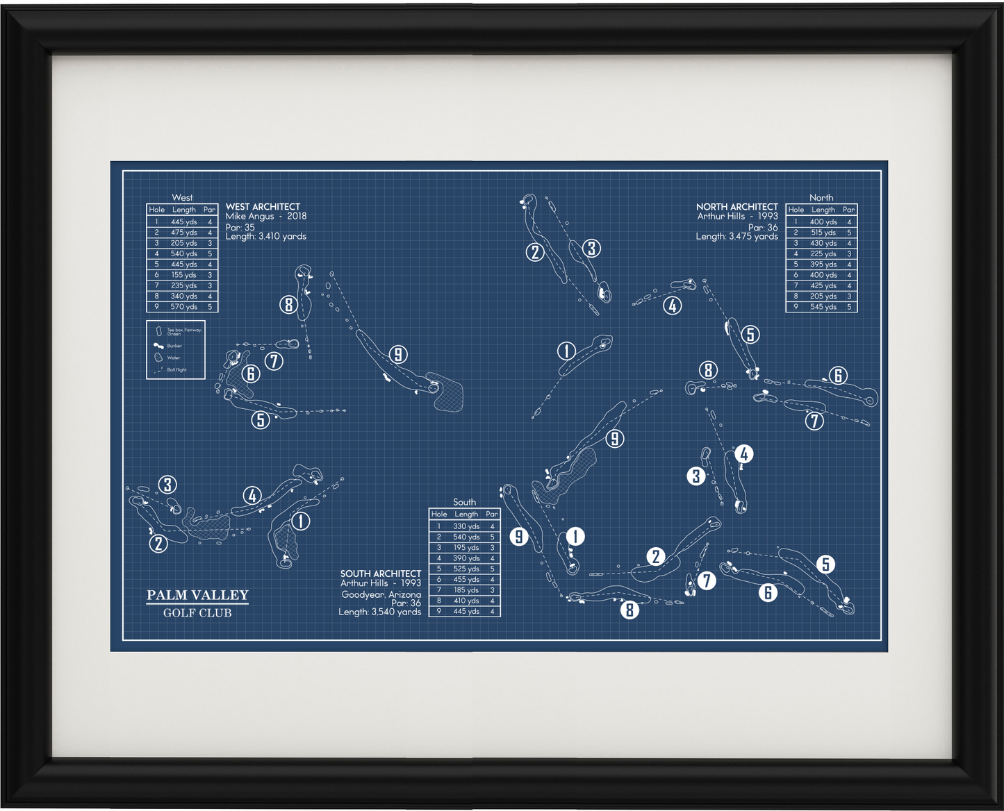 Palm Valley Golf Club Blueprint (Print)