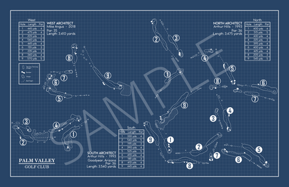 Palm Valley Golf Club Blueprint (Print)