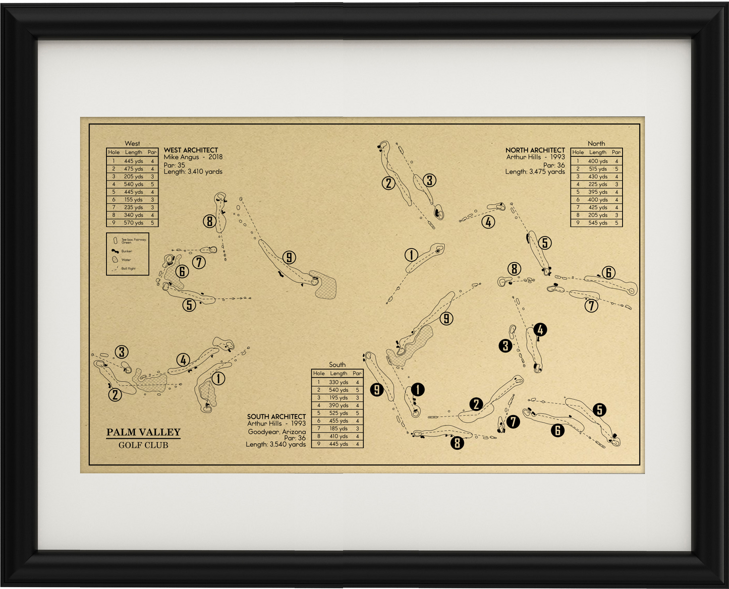 Palm Valley Golf Club Outline (Print)