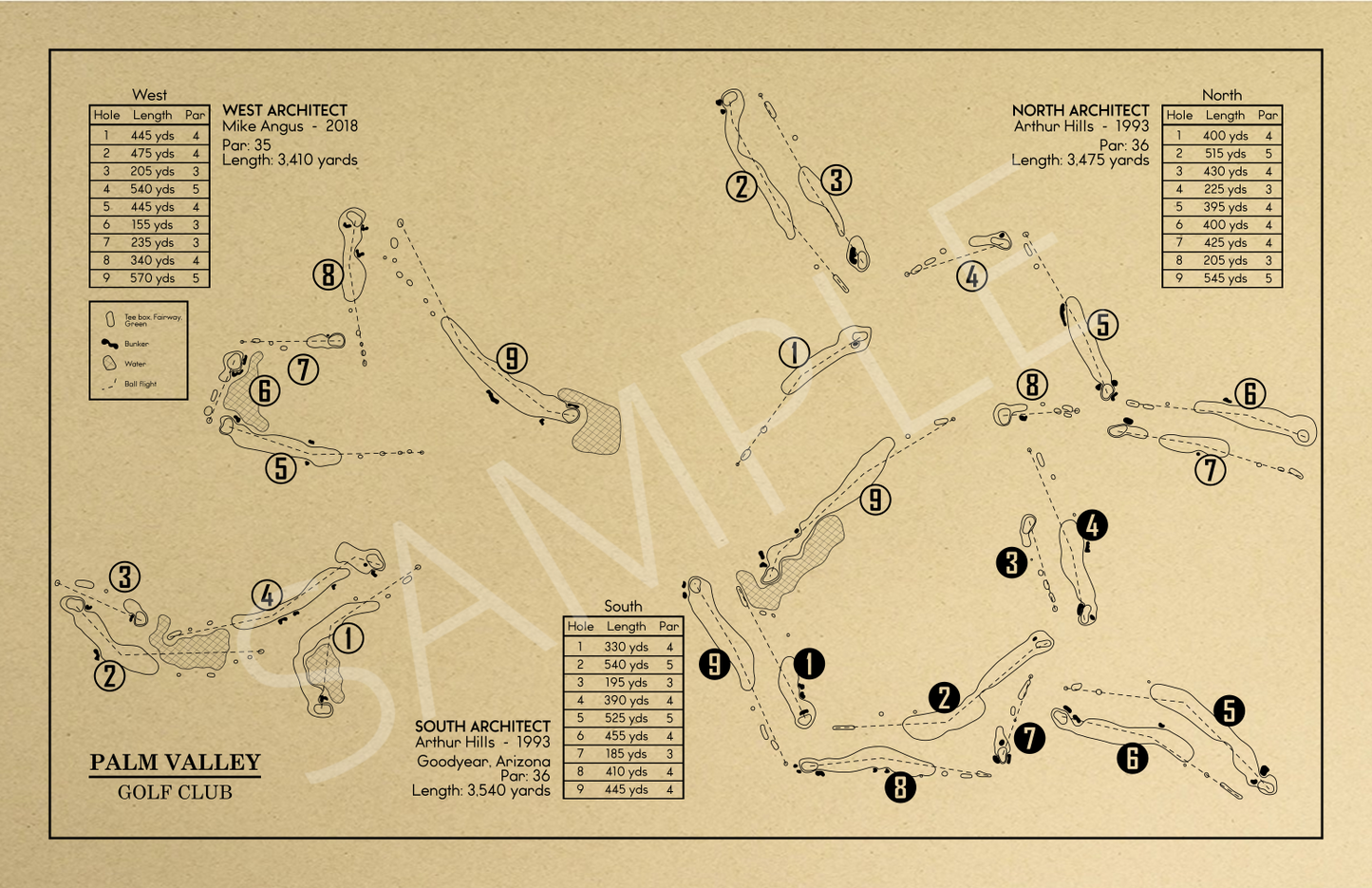 Palm Valley Golf Club Outline (Print)