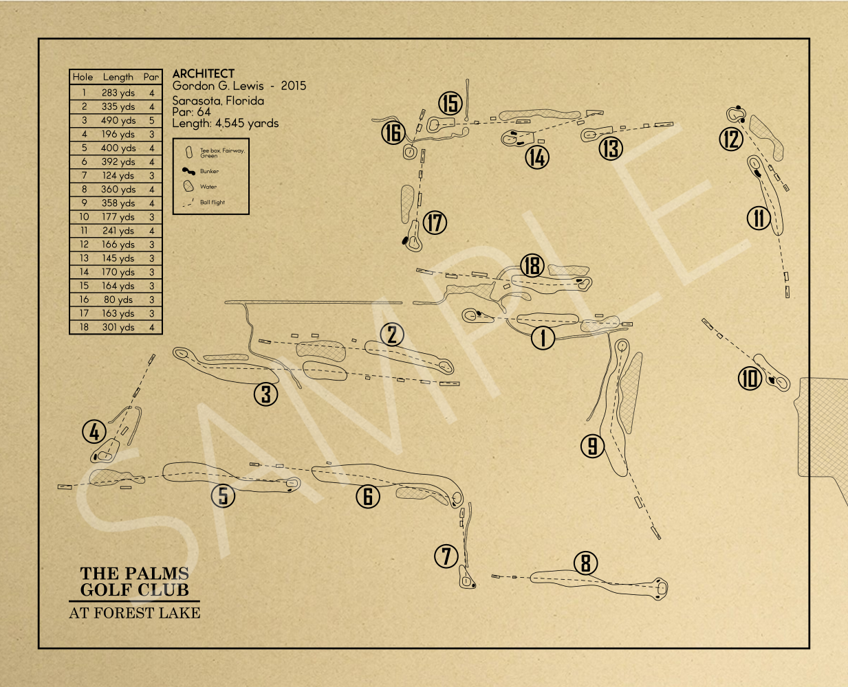 The Palms Golf Club at Forest Lake Outline (Print)