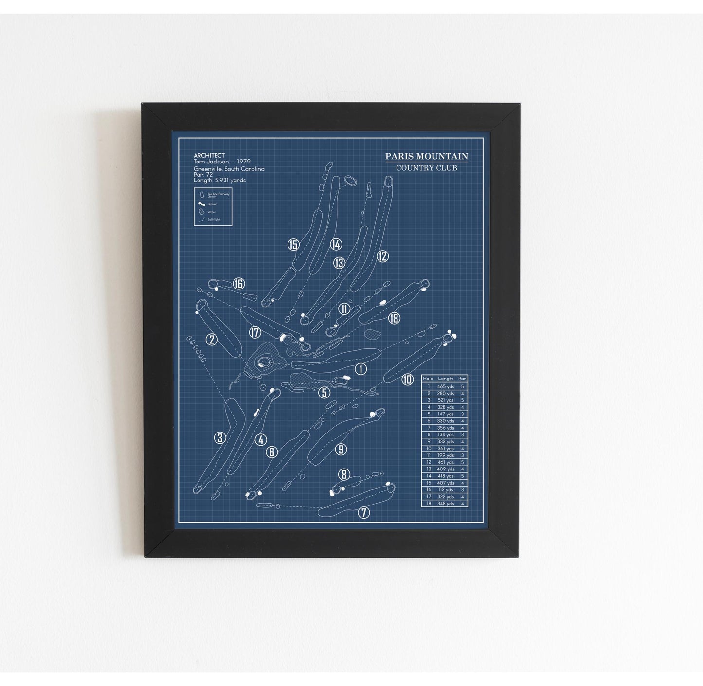 Paris Mountain Country Club Blueprint (Print)