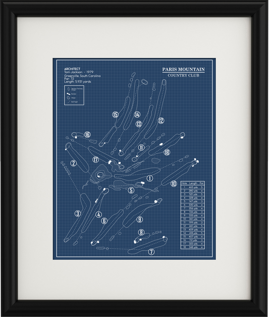 Paris Mountain Country Club Blueprint (Print)