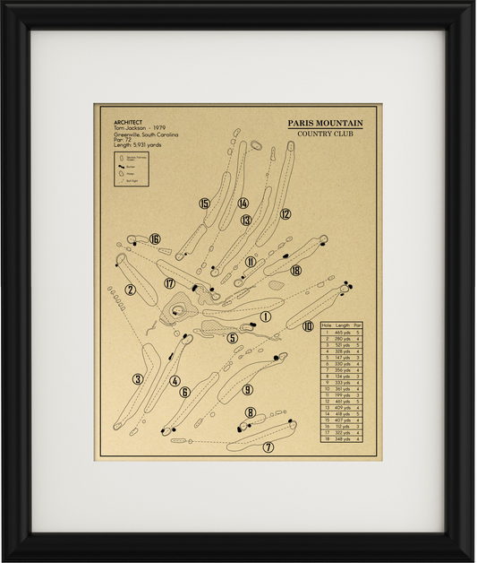 Paris Mountain Country Club Outline (Print)