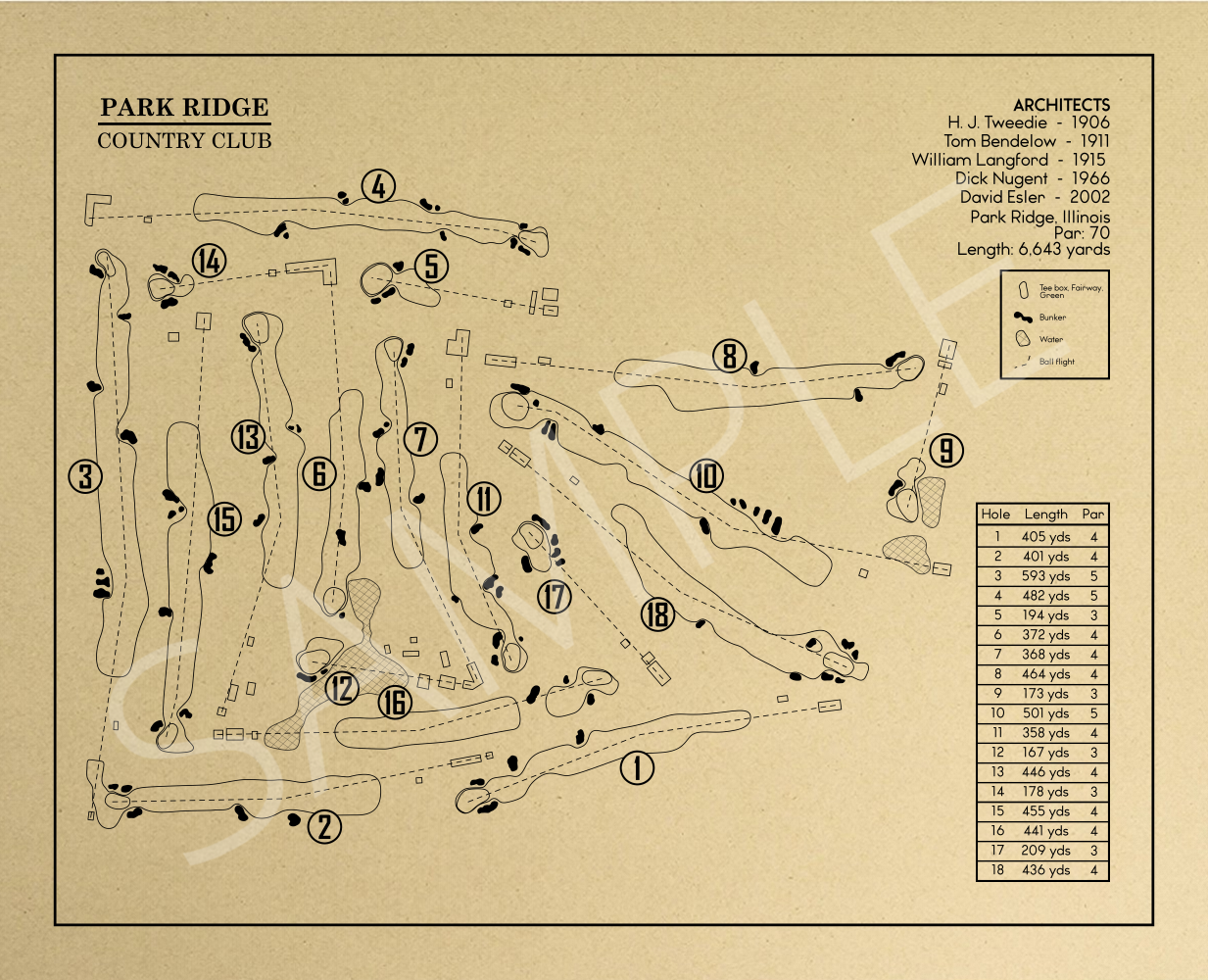 Park Ridge Country Club Outline (Print)