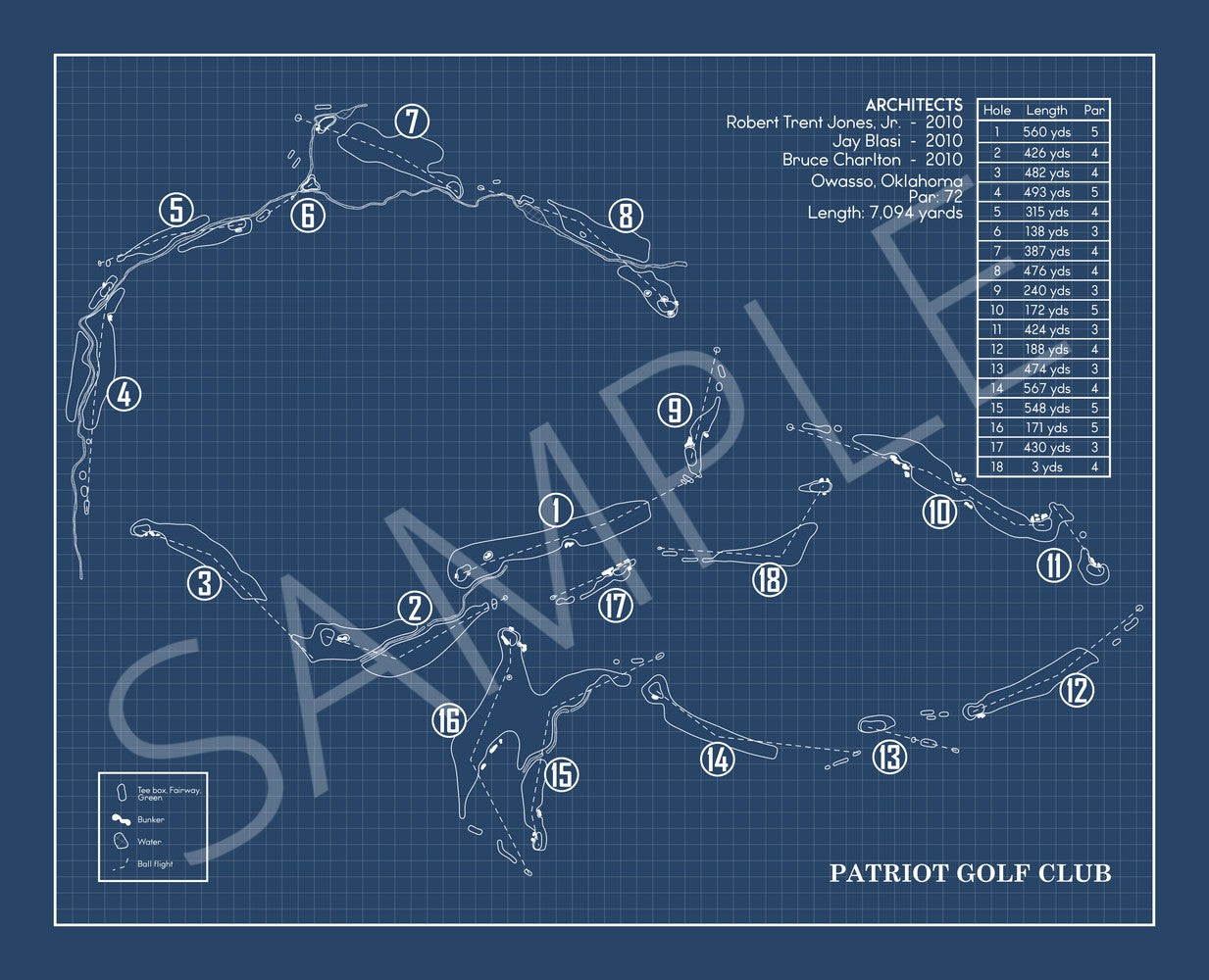 Patriot Golf Club Blueprint (Print)