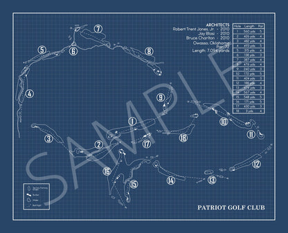 Patriot Golf Club Blueprint (Print)