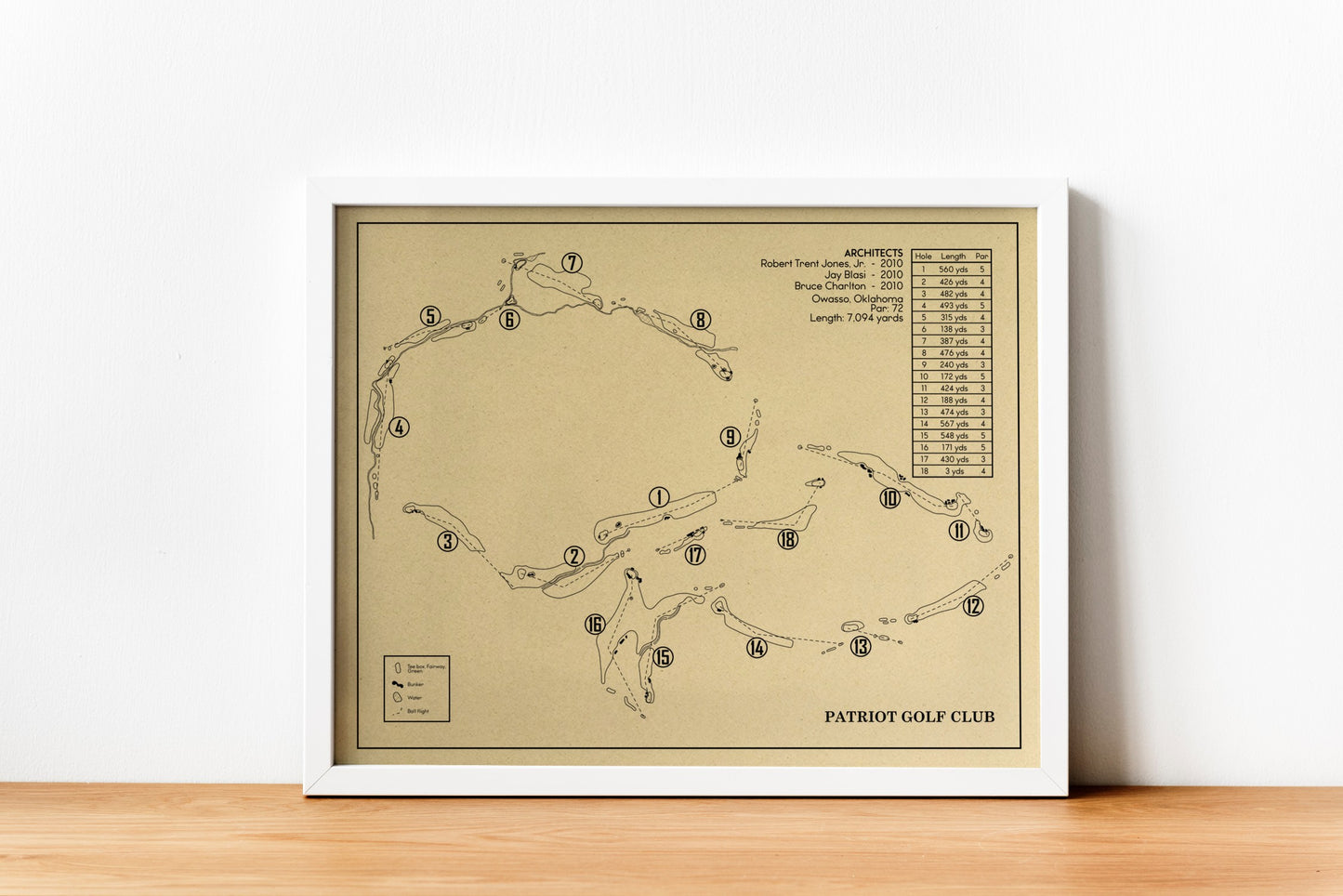 Patriot Golf Club Outline (Print)