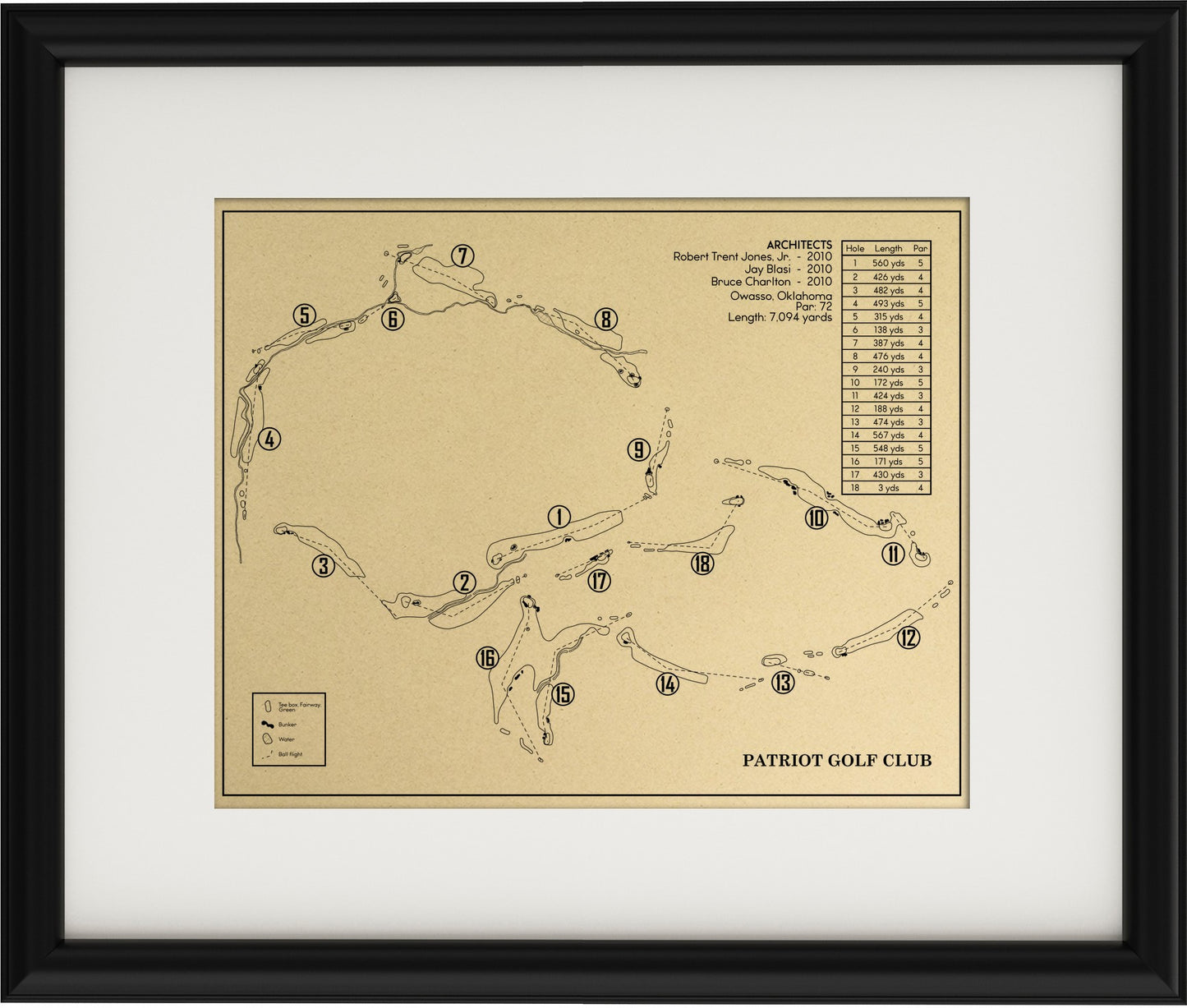Patriot Golf Club Outline (Print)
