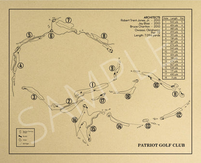 Patriot Golf Club Outline (Print)