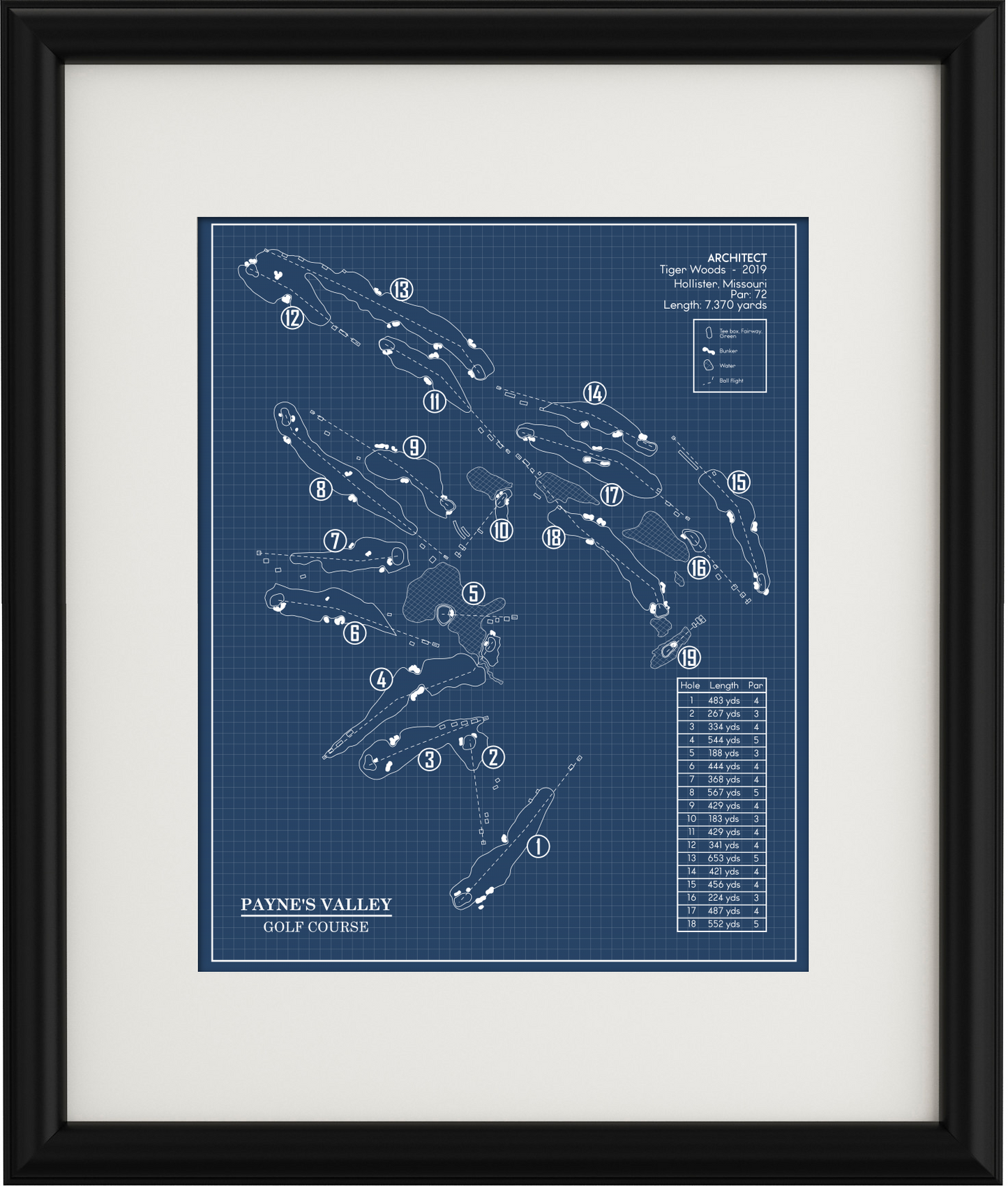 Payne's Valley Golf Club Blueprint (Print)