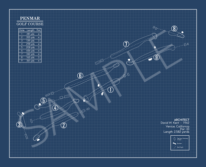 Penmar Golf Course Blueprint (Print)