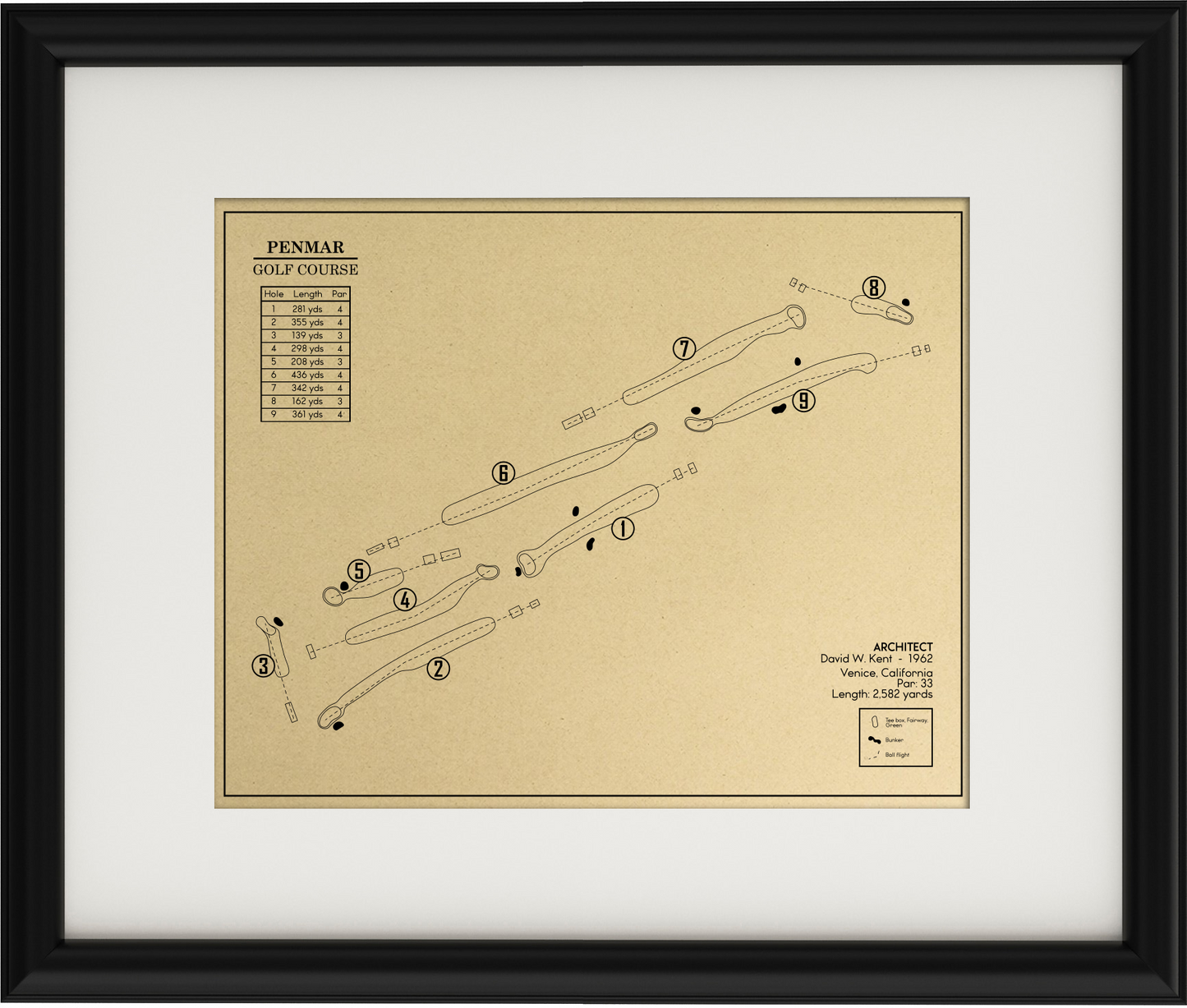 Penmar Golf Course Outline (Print)