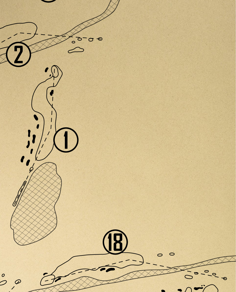 Pete Dye Golf Club Outline (Print)