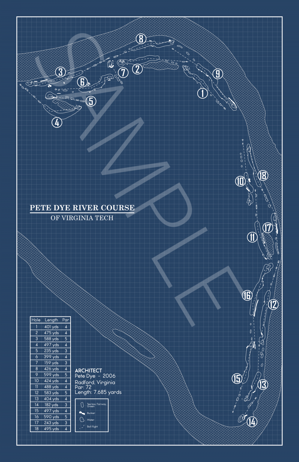 Pete Dye River Course Blueprint (Print)
