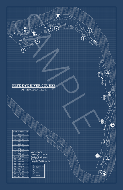 Pete Dye River Course Blueprint (Print)