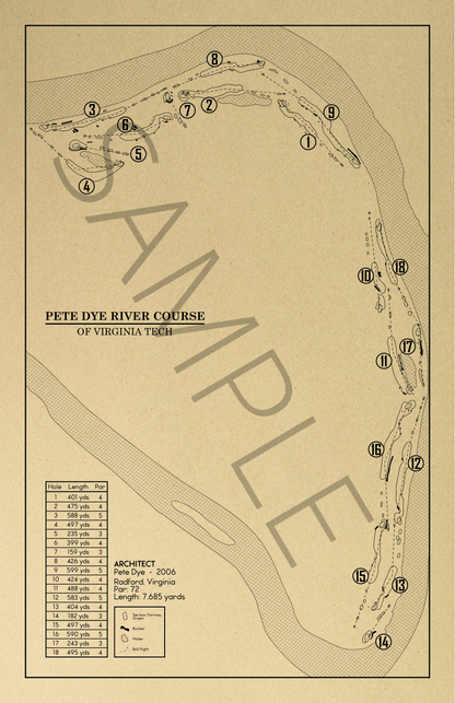 Pete Dye River Course Outline (Print)