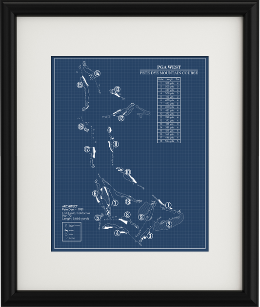 PGA West Pete Dye Mountain Course Blueprint (Print)