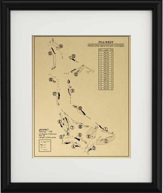 PGA West Pete Dye Mountain Course Outline (Print)