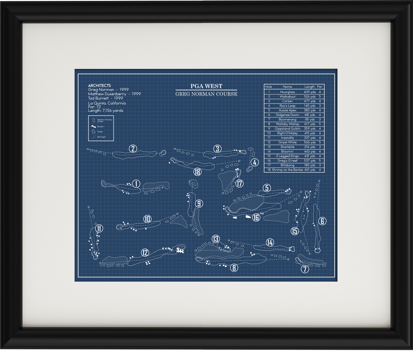 PGA West Greg Norman Course Blueprint (Print) – GolfBlueprints
